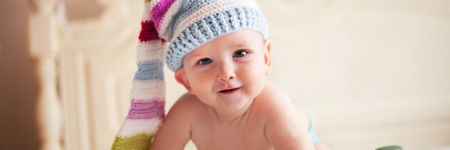baby with long hat
